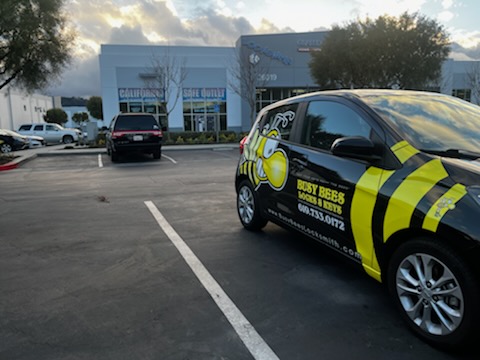 Busy Bees Locks & Keys Service Van Outside Murrieta Locksmith Shop